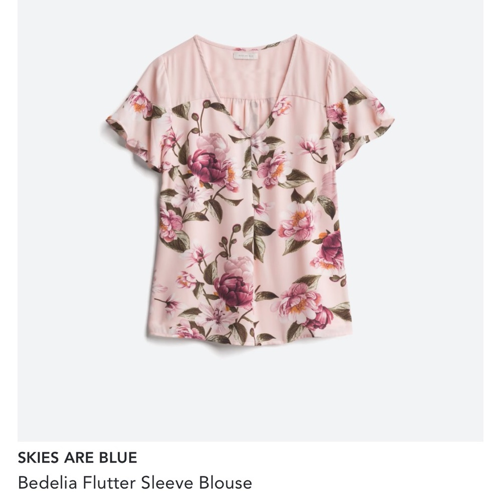 Skies are Blue Flutter Sleeve Blouse